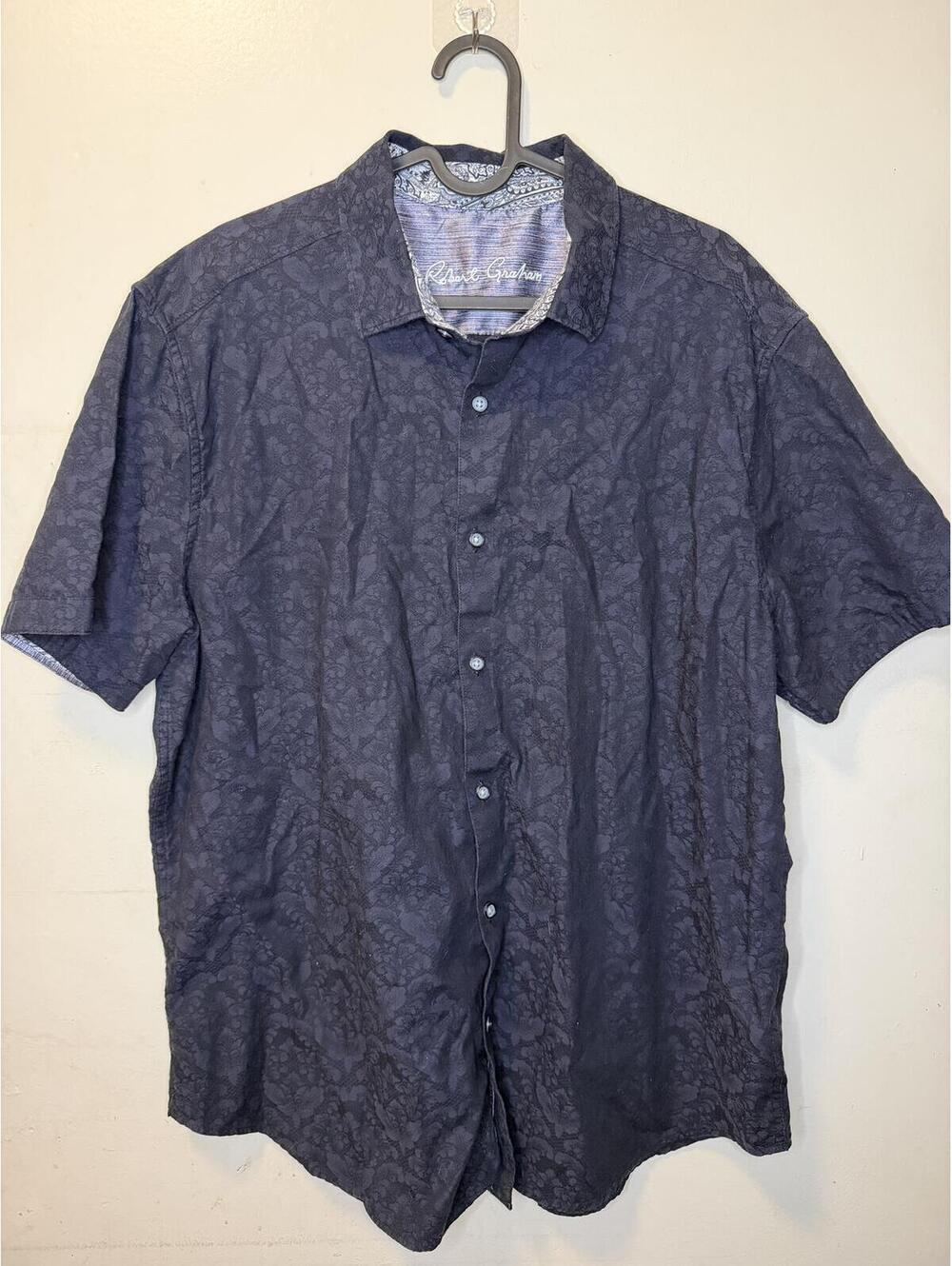 Robert Graham Men's Black Paisley Short Sleeve Size 2XL